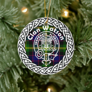 Décoration En Céramique Clan Watson Tartan and Crest