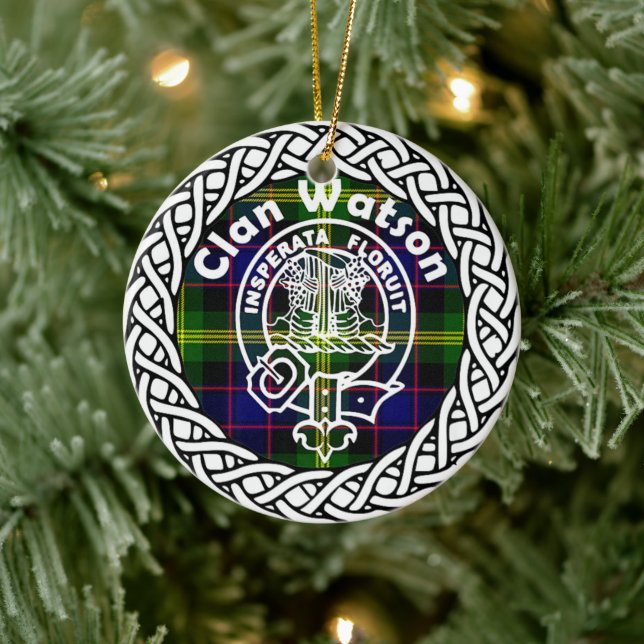 Décoration En Céramique Clan Watson Tartan and Crest (Arbre)