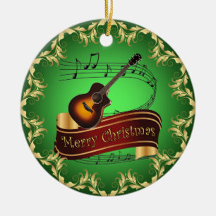 Décoration En Céramique Clarinet ~ Scroll musical ~ Joyeux Noël ~