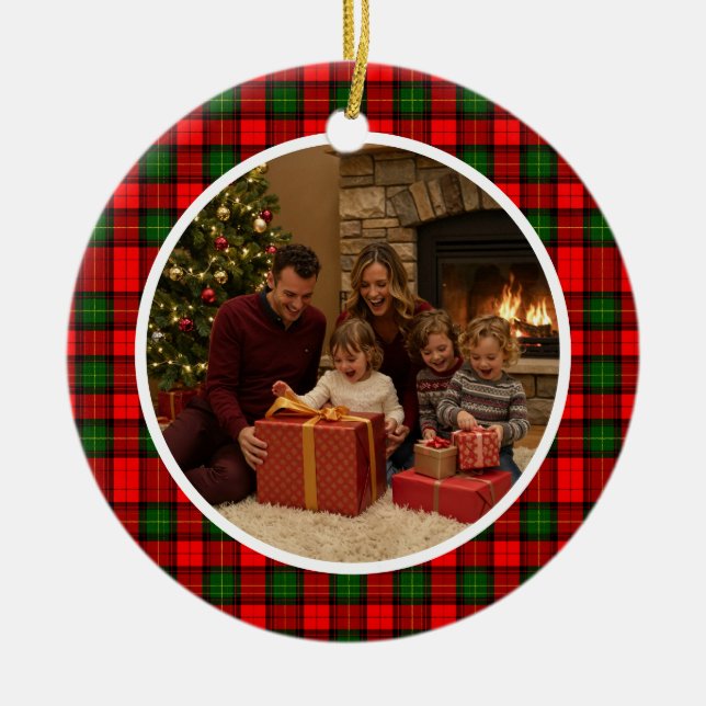 Décoration En Céramique Classic Tartan Christmas Family (Devant)