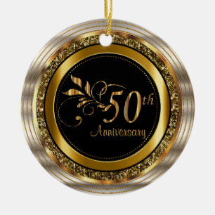 Décoration En Céramique Classy 50e Anniversaire d'or