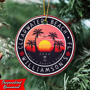 Décoration En Céramique Clearwater Florida Retro Sunset Souvenirs 80s
