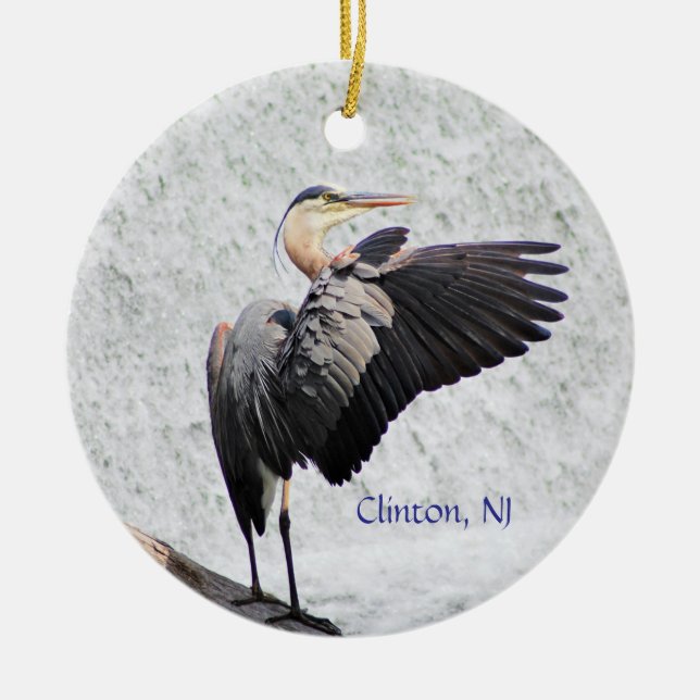 Décoration En Céramique Clinton, NJ Great Blue Heron (Devant)