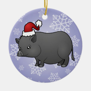 Décoration En Céramique Cochon miniature de Noël