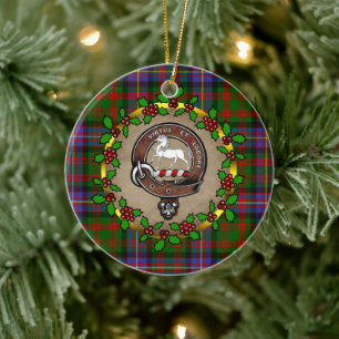 Décoration En Céramique Cochrane Clan Badge & Tartan Personnalisé Noël