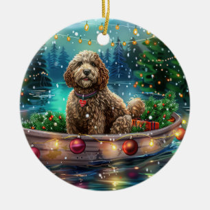 Décoration En Céramique Cockapoo Christmas Festive Voyage