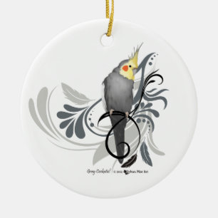 Décoration En Céramique Cockatiel gris