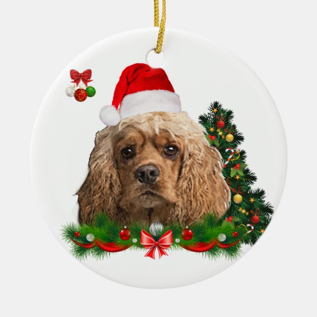 Décoration En Céramique Cocker spaniel Noël (Devant)