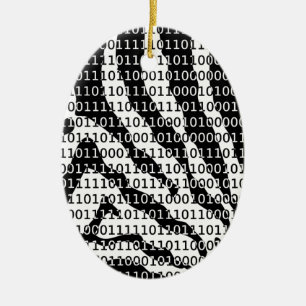 Décoration En Céramique Code binaire Zebra noir et blanc