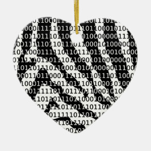 Décoration En Céramique Code binaire Zebra noir et blanc