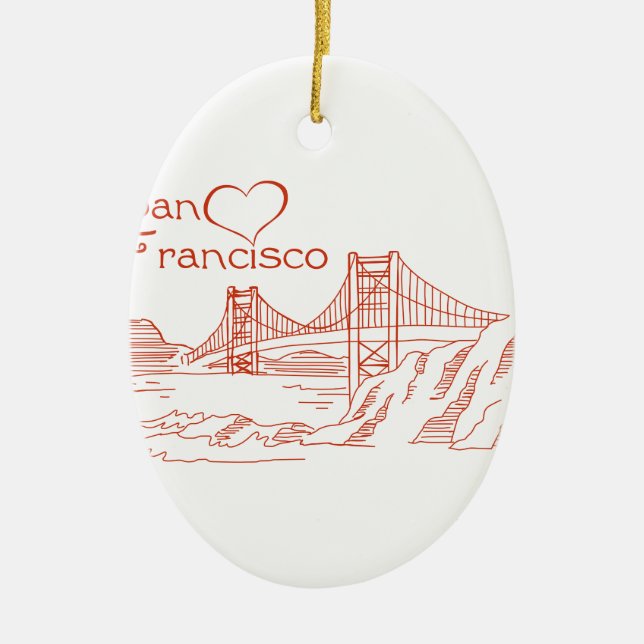 Décoration En Céramique Coeur à San Francisco (Devant)
