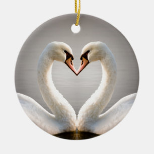 Décoration En Céramique Coeur blanc de cygne