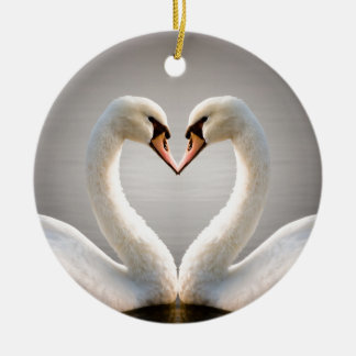 Décoration En Céramique Coeur blanc de cygne