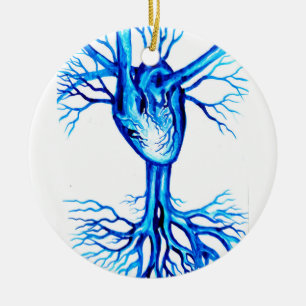 Décoration En Céramique Coeur bleu