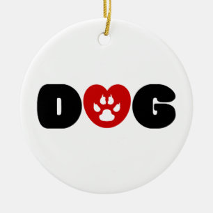 Décoration En Céramique Coeur d'amour de chien