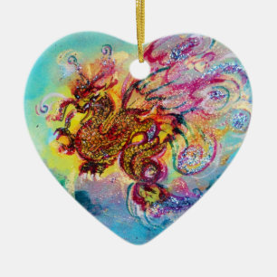 DÉCORATION EN CÉRAMIQUE COEUR DE DRAGON DE MER