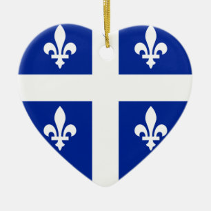 Décoration En Céramique Coeur de drapeau du Québec