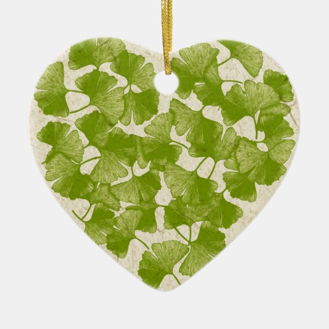 Décoration En Céramique Coeur de feuille de Ginkgo (Devant)