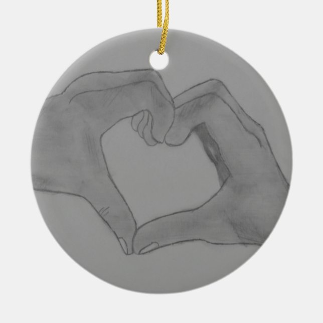 Décoration En Céramique Coeur Des Mains (Devant)