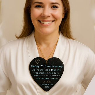 Décoration En Céramique Coeur du 25e anniversaire