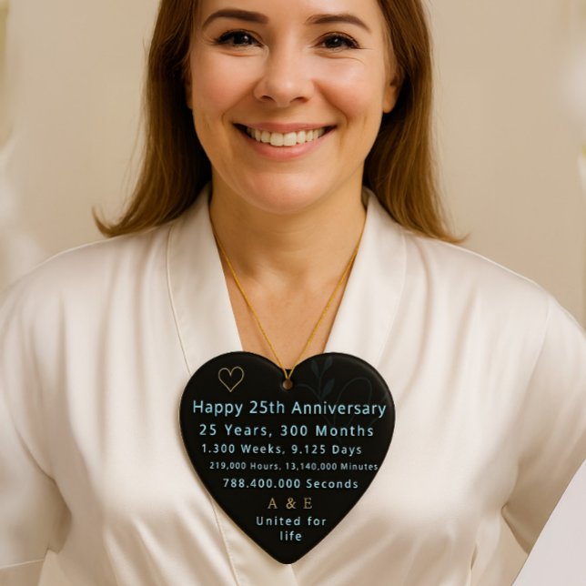 Décoration En Céramique Coeur du 25e anniversaire (Créateur téléchargé)