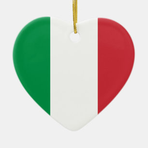 Décoration En Céramique Coeur du drapeau italien