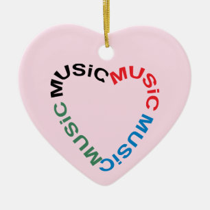 Décoration En Céramique Coeur du texte de musique