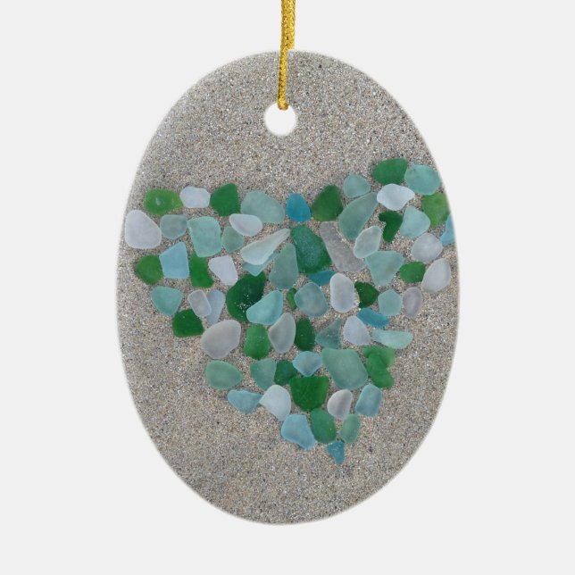 Décoration En Céramique Coeur en verre de mer (Devant)
