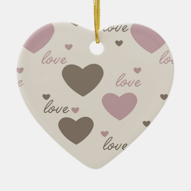 Décoration En Céramique Coeurs d'amour (Devant)