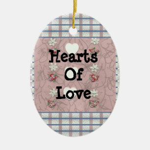 Décoration En Céramique Coeurs d'amour trois