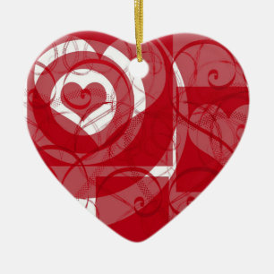 Décoration En Céramique Coeurs sur les coeurs Valentine