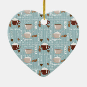 Décoration En Céramique Coffee cups Blue Vertical Lines Caffeine Grains