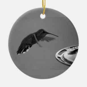 Décoration En Céramique Colibri au Distributeur Noir et Blanc 1 ou 3