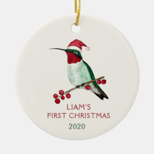 Décoration En Céramique Colibri Père Noël personnalisé