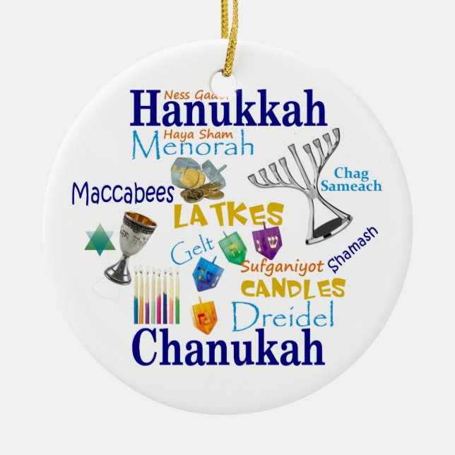 Décoration En Céramique Collage Chanukah/Lumière (Devant)