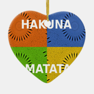 Décoration En Céramique Collage d'art pop coloré et message "Hakuna Matata