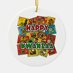 Décoration En Céramique Collage heureux de Kwanzaa
