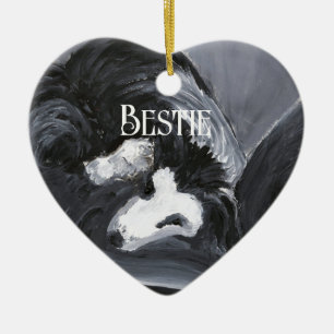 Décoration En Céramique Collie Bordure Possédant Peinture personnalisée