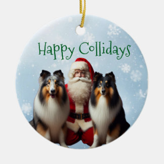 Décoration En Céramique Collie Christmas Ornament 