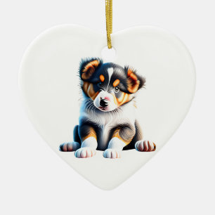 Décoration En Céramique Collie Puppy personnalisé