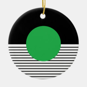Décoration En Céramique Colorbloc noir blanc et cercle vert