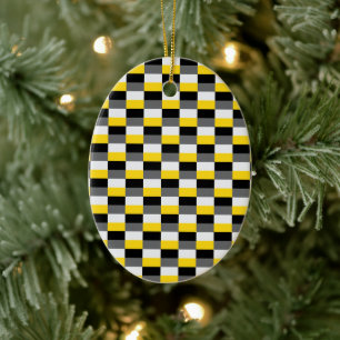 Décoration En Céramique Combinaison de couleurs jaune, noir et gris