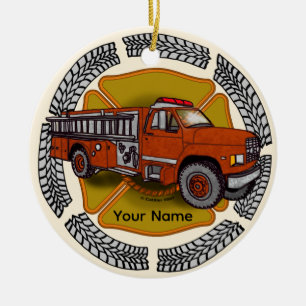 Décoration En Céramique Comment je roule Camion de pompiers