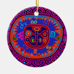 Décoration En Céramique Compas Mola indienne de Kuna