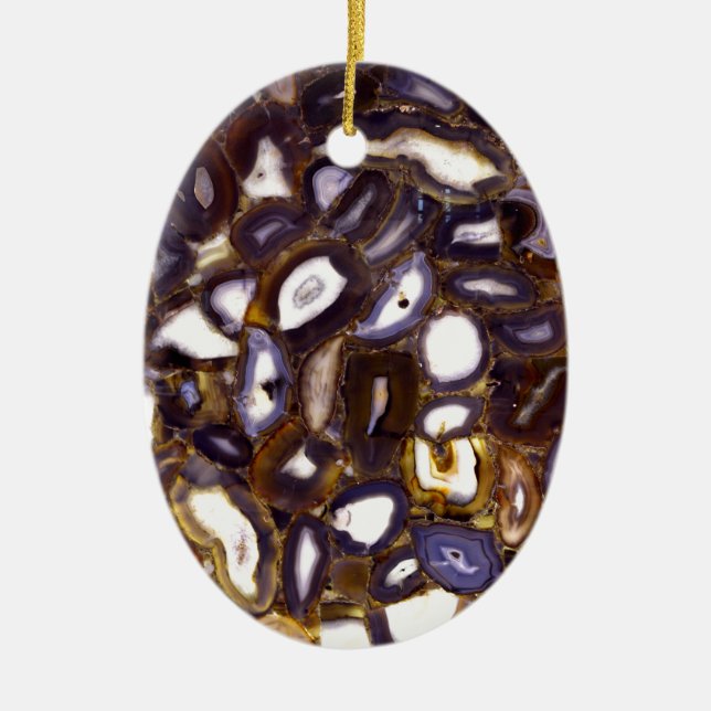 Décoration En Céramique Conception d'Agate blanc Brown violet (Devant)