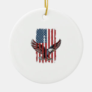 Décoration En Céramique Conception de chemise de drapeau d'aigle patriotiq