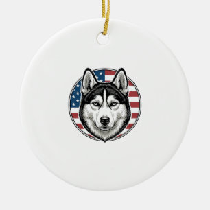 Décoration En Céramique Conception de chemise vectorielle de chien patriot