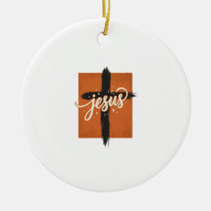 Décoration En Céramique Conception de T-shirt chrétien Croix Jésus Vintage