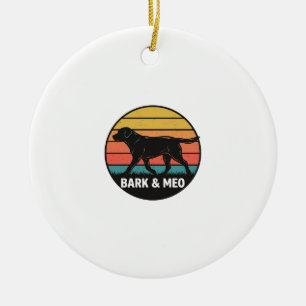 Décoration En Céramique Conception de T-shirt vintage Bark And Meo Dog Sun