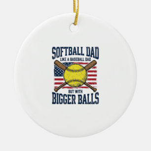 Décoration En Céramique Conception de t-shirt Vintage Softball Dad Bigger